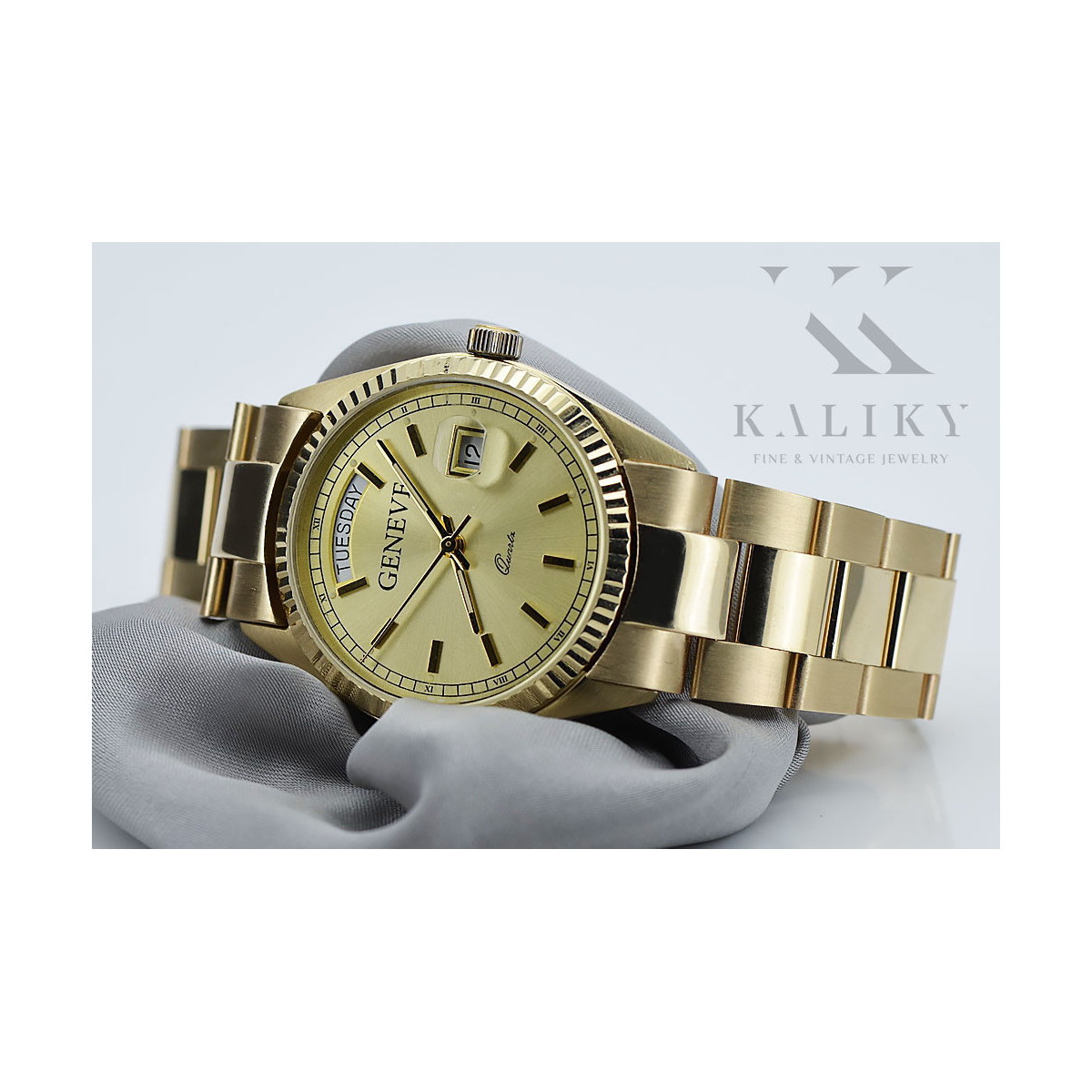 Reloj de Hombre en Oro Amarillo de 14k 585 Geneve mw013ydy&mbw017y