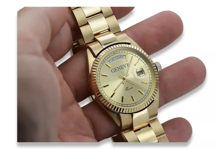 Reloj de Hombre en Oro Amarillo de 14k 585 Geneve mw013ydy&mbw017y