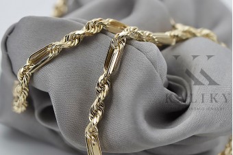 Italian Yellow 14k Gold Figaro Chain Necklace cc004y