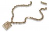 Collier en or 14 carats avec médaille Mère de Dieu et chaîne Corda Figaro pm001yM&cc004y50