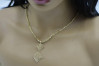 "Chic 14k Gold Square Pendant Necklace with Corda Figaro Chain" cpn001y&cc004y