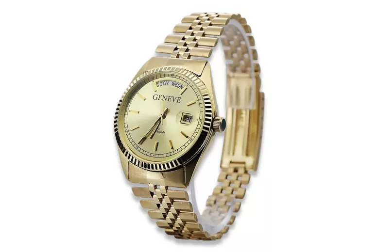 Reloj de Hombre Geneve en Oro Amarillo 14k 585 mw013ydy&mbw018y