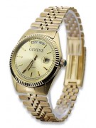 Желтое золото 14k 585 мужские наручные часы Geneve mw013ydy&mbw018y