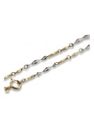 Chaîne en or jaune et blanc italien 14K, collier Fantazy 50 cm cct005yw