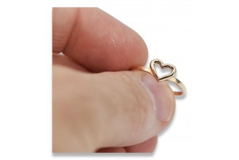 Radziecki 14k 585 złoty Rosyjski pierścionek z różowego złota vrn116