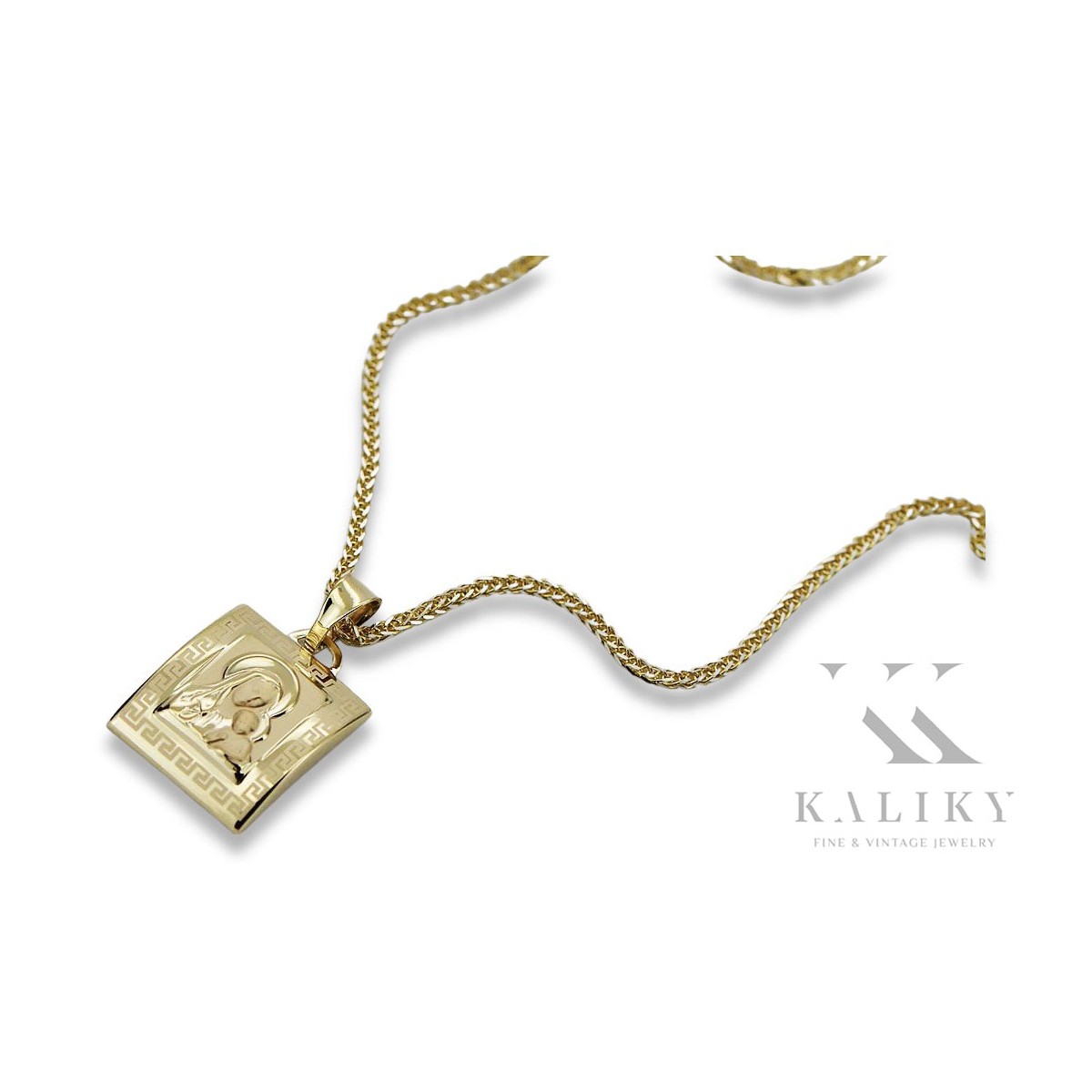 Gold Mary medallion icon pendant with chain ★ zlotychlopak.pl ★ Gold 585 333 low price