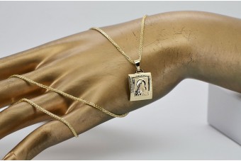 Gold Mary medallion icon pendant with chain ★ zlotychlopak.pl ★ Gold 585 333 low price