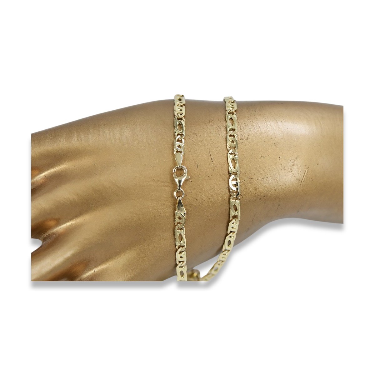 Bracelet en or jaune italien 14 carats avec coupe diamant cb021y