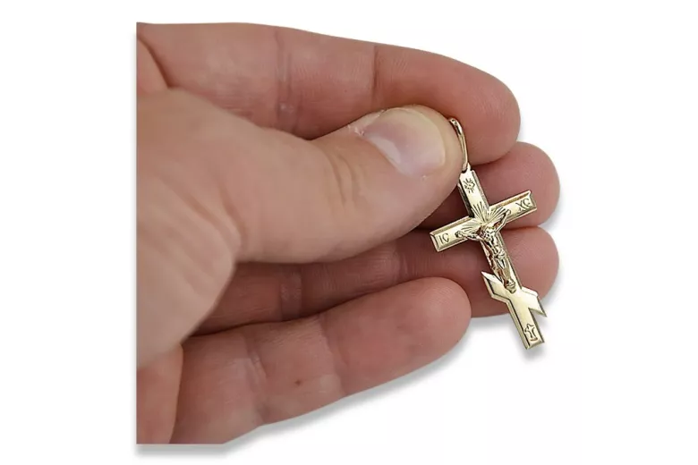 Gold Orthodox Cross ★ russiangold.com ★ Gold 585 333 Low price