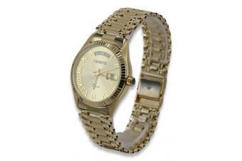 Желтое золото 14k мужские часы Geneve mw013ydg&mbw006yo