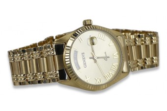 Złoty zegarek męski Geneve 14k 585 Yellow Gold mw013ydg&mbw012yo