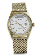 Montre noire pour homme en or 14k jaune italien de Genève mw013ydw&mbw013y