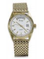 Montre noire pour homme en or 14k jaune italien de Genève mw013ydw&mbw013y