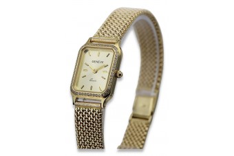 Montre bracelet pour dame en or jaune 14 carats 585 Genève lw055y&lbw003y