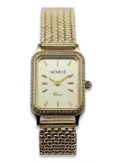 Reloj de pulsera de dama en oro amarillo 14k 585 Geneve lw055y&lbw003y