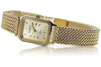 Жълто 14k 585 златно дамско китаро часовник Генева lw055y&lbw003y