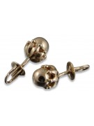 "No Stones Original Vintage 14K Rose Gold Ball Earrings" ven162 ven162