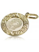 14K Yellow Gold Italian Mary Medallion Icon Pendant yellow14kpm007y