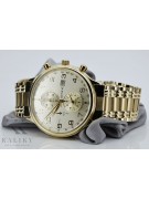 Reloj de pulsera Geneve de oro amarillo de 14k para hombre mw005ydg&mbw006yo