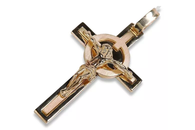 Golden Catholic Cross ★ russiangold.com ★ Gold 585 333 Low price