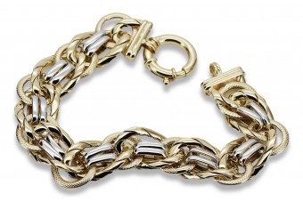 Bracelet en or 14K blanc et jaune italien cfb009yw
