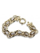 14K Italian Yellow Gold Bracelet with White Gold Accents cfb009yw