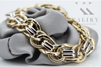 Bracelet en or 14K blanc et jaune italien cfb009yw