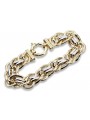 14K Italian Yellow Gold Bracelet with White Gold Accents cfb009yw