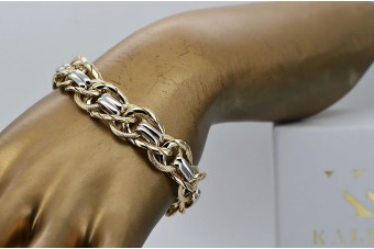 Bracelet en or 14K blanc et jaune italien cfb009yw