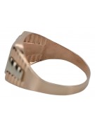 Russian rose Soviet pink gold signet man's ring