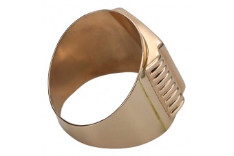 Chevalière homme en or rose 14K avec zirconiums et pierres précieuses csc004rw