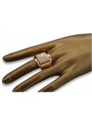 Chevalière homme en or rose 14K avec zirconiums et pierres précieuses csc004rw