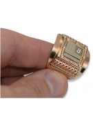 Rose Gold Zircon Signet Ring csc004rw