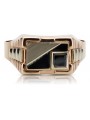 Bague Vintage Or Rose 14K Onyx Homme Signet csc005rw