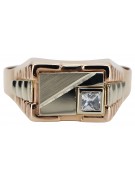 Rose Gold Zircon Signet Ring csc009rw