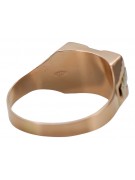 Sello de hombre en oro rosa de 14k con circón vintage csc009rw