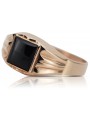 Bague vintage en or rose 14K avec onyx pour homme csc010r