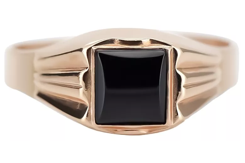 Rose Gold Onyx Signet Ring csc010r