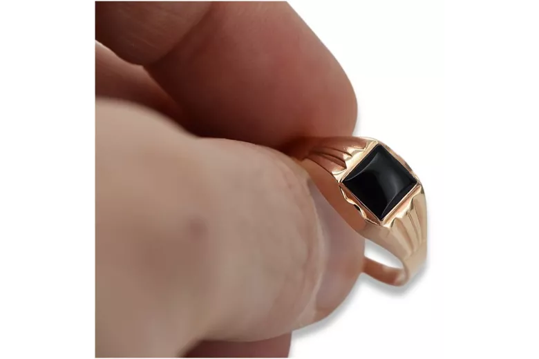 14 Karat Roségold, Onyx, Männer Siegelring csc010r