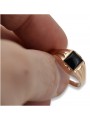 Bague vintage en or rose 14K avec onyx pour homme csc010r