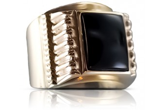 14 Karat Roségold, Onyx Herren Siegelring csc013