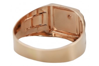 "Vintage 14K Rose Gold Men's Signet with Zircon Stone" csc017r