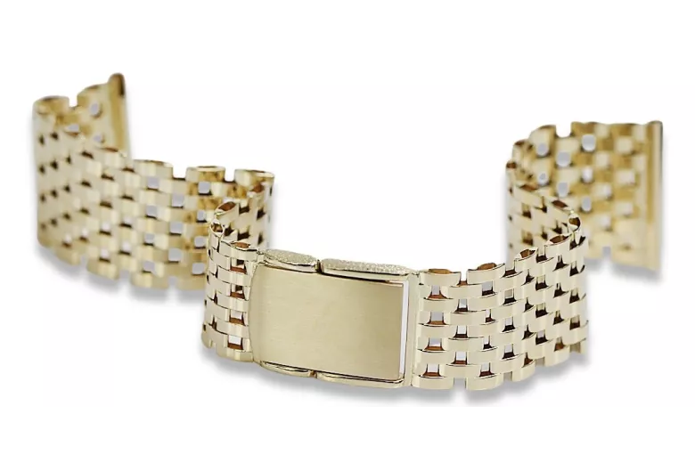 14K Yellow Gold Adjustable Bracelet for Men mbw005y