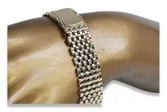 Желтое золото 14k Регулируемый браслет-часы mbw005y