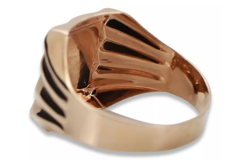 Anillo de sello para hombre, oro rosa 14K, sin piedras csn006r