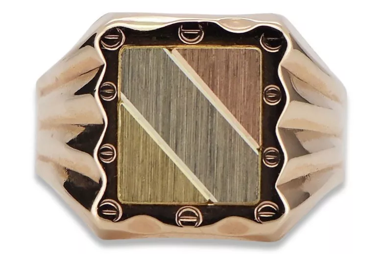 14K Rose Gold Men's Signet Ring, No Stones csn006r