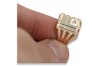 14k Розовое Золото, Цирконитовый Мужской Печатный Кольцо csc001rw