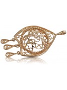 "Pendentif Vintage Sans Pierres en Or Rose 14 carats 585" vpn020 vpn020