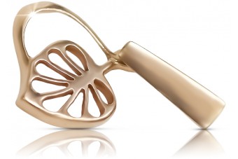 Elegancki Wisiorek Vintage z Liściem w Kształcie 14k Różowego Złota 585 Bez Kamieni vpn026 vpn026