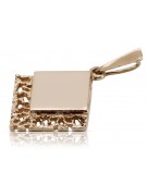 "Pendentif carré vintage sans pierres en or rose 14 carats 585" vpn041 vpn041